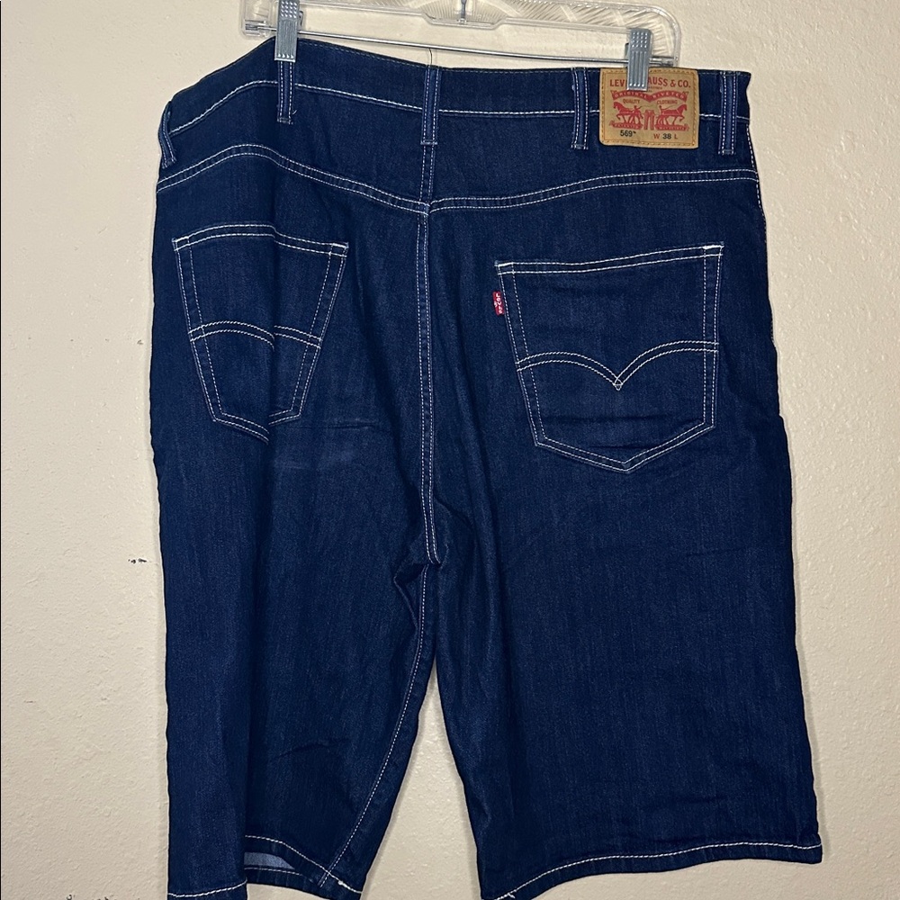 Levi's Navy Denim Shorts with Contrast Stitching